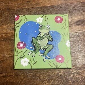 Handmade painting of a frog